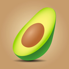 Avocado on a brown background