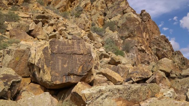 Native American Rock Art at Parowan Gap Petroglyphs in Utah