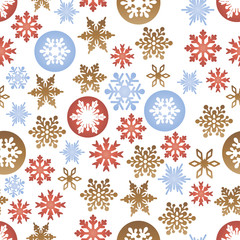 pattern with white snowflakes