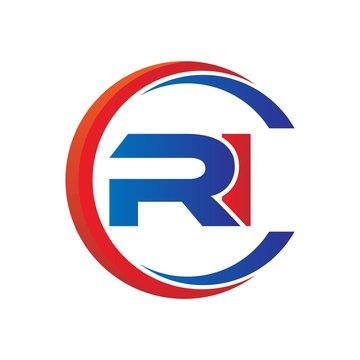 ri logo vector modern initial swoosh circle blue and red
