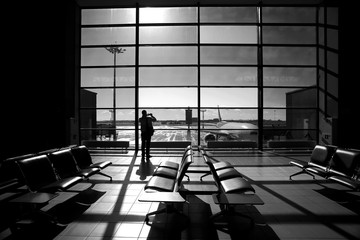 People in the terminal at the airport
