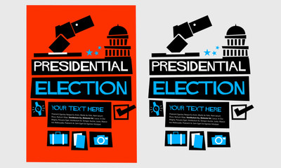 Presidential Election  (Flat Style Vector Illustration Quote Poster Design)