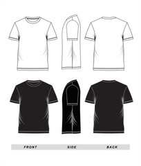 T-shirt template black white - obrazy, fototapety, plakaty
