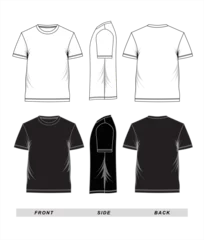 Fotobehang T-shirt template black white © Haer
