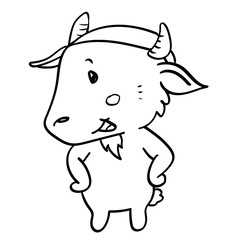 sg171006-cartoon goat standing-Vector hand drawn