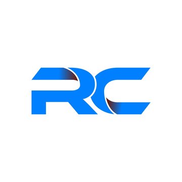 rc logo initial logo vector modern blue fold style