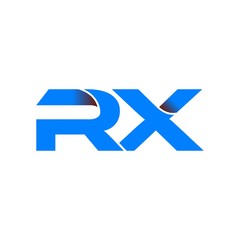 rx logo initial logo vector modern blue fold style