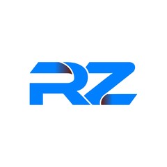 rz logo initial logo vector modern blue fold style