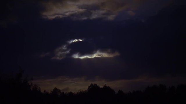 full moon clouds night sky landscape