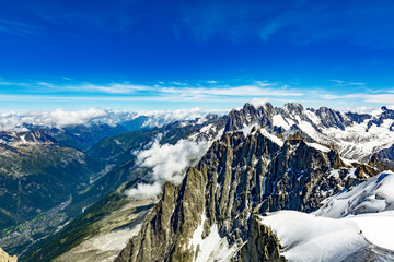 Fototapeta na wymiar Mont Blanc Massif In The French Alps