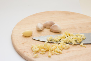 Cut garlic