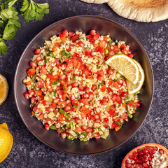 Tabbouleh salad, traditional middle eastern or arab dish.