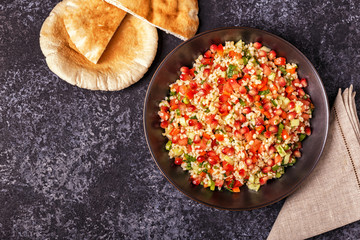 Tabbouleh salad, traditional middle eastern or arab dish.