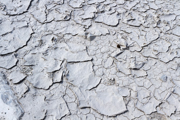 Waterless dry dead ground dirt with cracks and fracture. Post-Apocalyptic Earth after ecological...