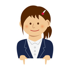 Woman pointing at something illustration