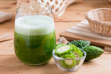 Herbal juice of green momodica , Balsam apple, Balsam pear, Bitter cucumber , Bitter gourd