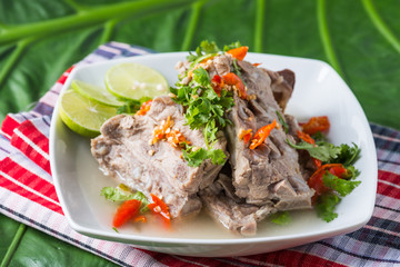 Spicy Spare Pork Backbone or Hot and Spicy Pork Backbone hot pot