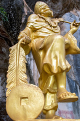 golden statue of the Chinese god of a Buddhist temple