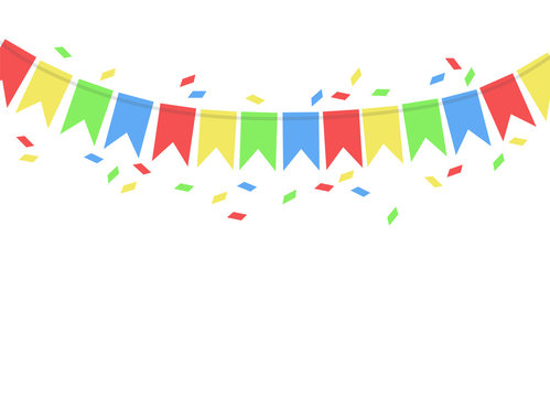 party banner icon over white