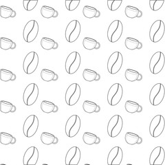 coffee cup and bean pattern vector  illustration