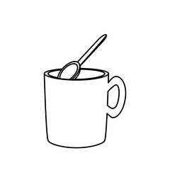    mug  and  spoon vector illustration