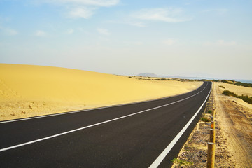 Road through the middle of Desert