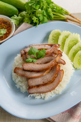 Charcoal-boiled pork neck.