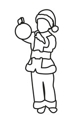 sketch of Santa Claus,  isolated