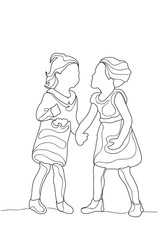 sketch of children  isolated