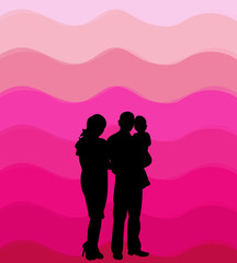  isolated, silhouette family
