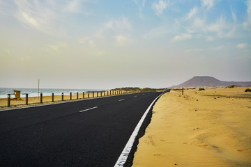 Road through the middle of Desert