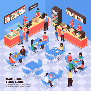 Fast Food Isometric Illustration