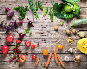 Assortment Fresh Organic Vegetables Frame Market