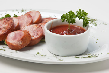 chopped sausages
