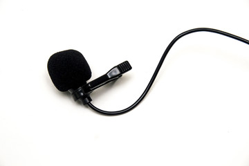 Professional Wireless Microphone or Lavalier on white background