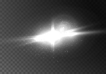 Illustration of Vector Lens Flare. Realistic Vector Flare Glow Effect