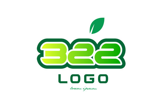 Number 322 numeral digit logo icon design