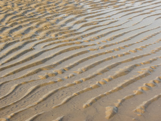 water and sand long the shoreline of an Italian beach