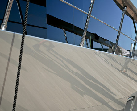 Light and shadows on the boat hull