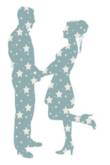 silhouette of husband and wife