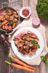 lentils with meat and vegetable