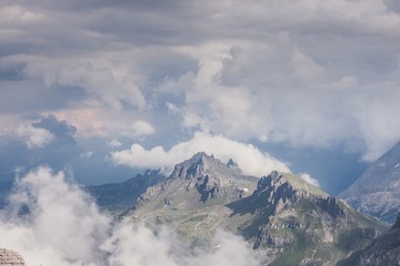 Fototapeta na wymiar High Alpine mountain dramatic landscape