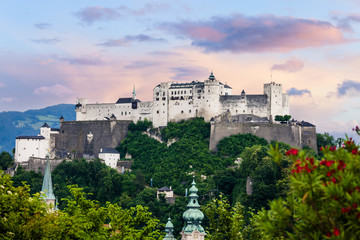 Salzburg old city fortress panorama