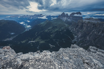 Fototapeta na wymiar High Alpine mountain dramatic landscape