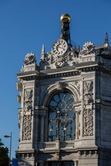 Fototapeta na wymiar Fachada del Banco de España en Madrid, en la plaza de Cibeles