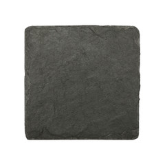 Square black slate board isolated on white