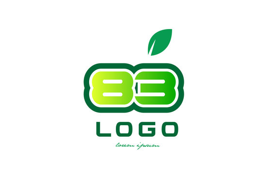 Number 83 numeral digit logo icon design