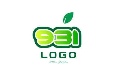 Number 931 numeral digit logo icon design