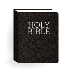 Holy Bible. Vector Vintage Leather Brown Book
