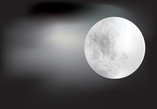 Full moon on dark background